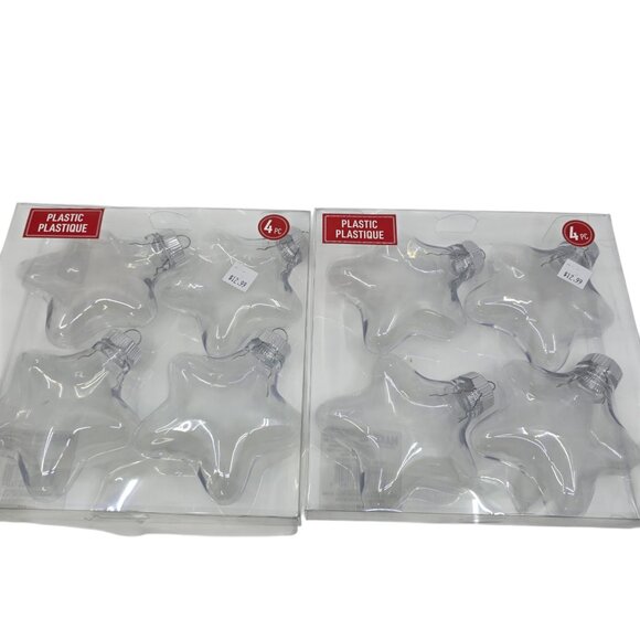 Make Market Clear Fillable DIY Star-shaped Christmas Ornaments 8 pcs NEW - Picture 2 of 4